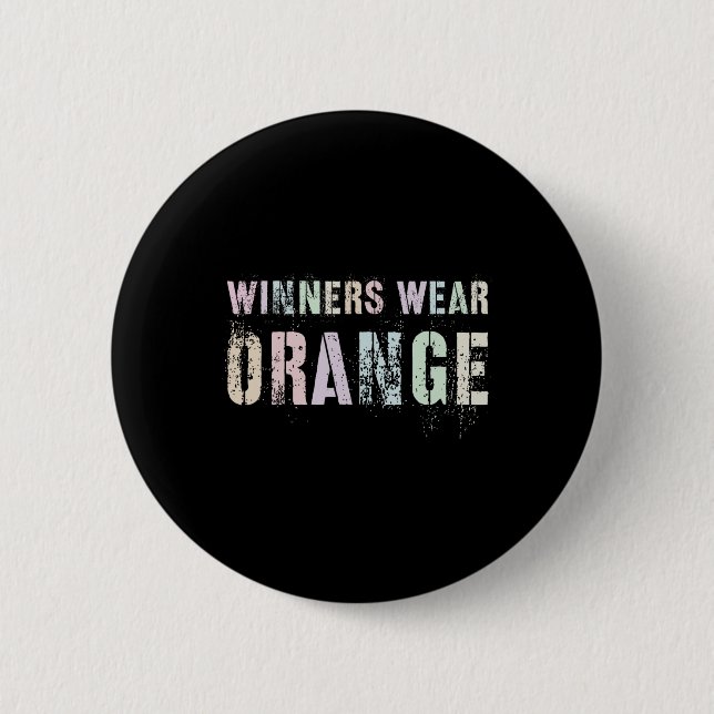 WINNERS WEAR ORANGE Summer Camp Team Colour War Ga 6 Cm Round Badge (Front)