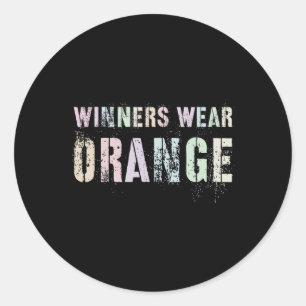 WINNERS WEAR ORANGE Summer Camp Team Colour War Ga Classic Round Sticker