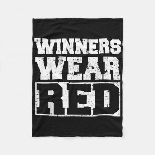 Winners Wear Red Funny Team Spirit Game War Camp P Fleece Blanket