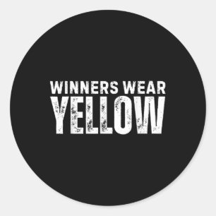 Winners Wear Yellow Spirit Wear Team Game Colour W Classic Round Sticker