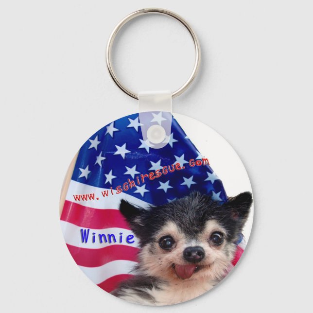 Winnie (American Flag) Keychain (Front)