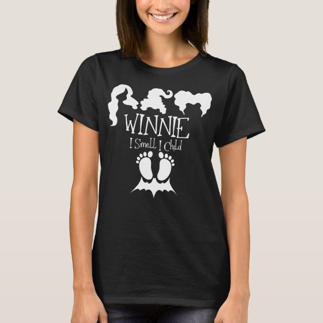 Winnie I Smell A Child Pregnant Halloween T-Shirt (Front)