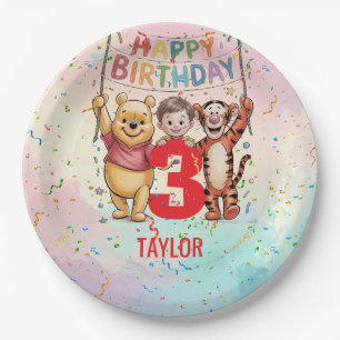 Winnie the Pooh Happy Birthday Paper Plate