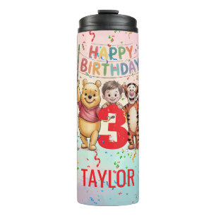Winnie the Pooh   Happy Birthday Thermal Tumbler