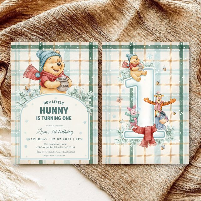 Winnie the Pooh 'Our Little Hunny is Turning One'  Invitation (Creator Uploaded)