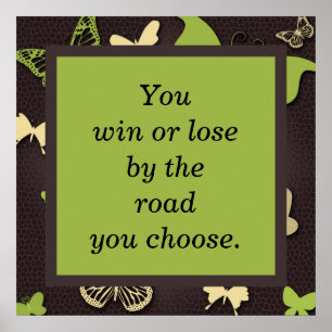 Winning and Losing Motivational Butterfly Poster