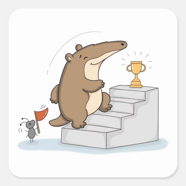Winning Anteater | Small Wins Square Sticker (Front)