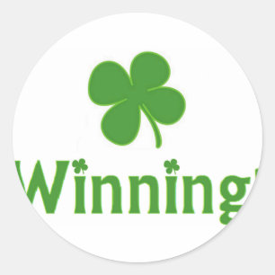 Winning Charlie Sheen St. Patrick's Day Classic Round Sticker