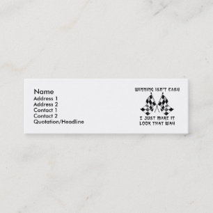 Winning Isn't Easy - Dirt Bike Motocross Profile Mini Business Card