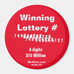 Winning Lottery Number Magnet