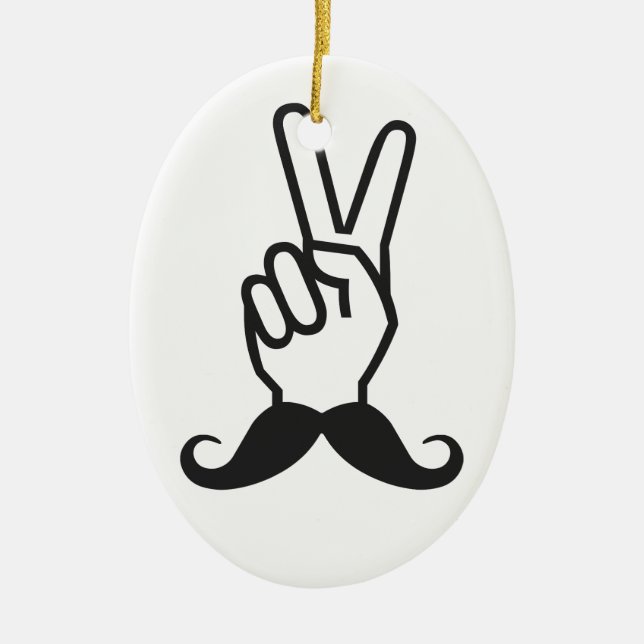 Winning Moustache custom colour ornament (Front)