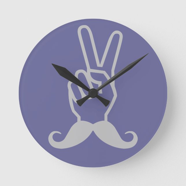 Winning Moustache custom colour wall clock (Front)