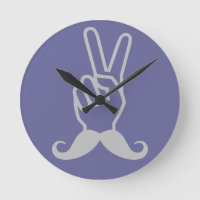 Winning Moustache custom colour wall clock