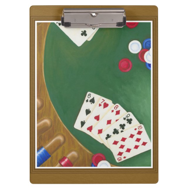 Winning Poker Hand Six Through Ten Clipboard (Front)