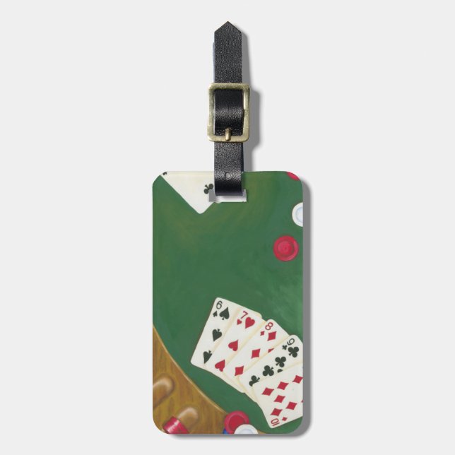 Winning Poker Hand Six Through Ten Luggage Tag (Front Vertical)