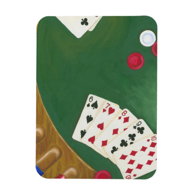 Winning Poker Hand Six Through Ten Magnet (Vertical)
