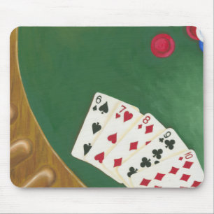 Winning Poker Hand Six Through Ten Mouse Pad