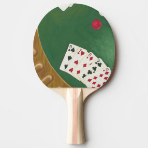 Winning Poker Hand Six Through Ten Ping Pong Paddle