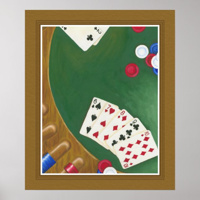 Winning Poker Hand Six Through Ten Poster (Front)