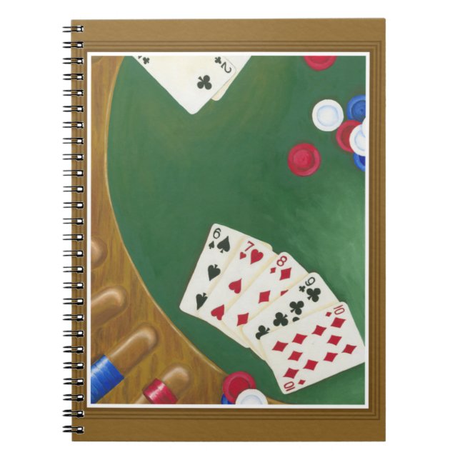 Winning Poker Hand Six Through Ten Spiral Notebook (Front)