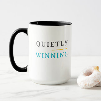 Winning Quietly – Minimal Typography Mug