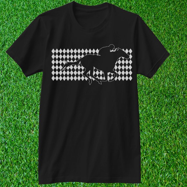Winning Race Horse Diamonds T-Shirt (Diamond silks pattern with racehorse. Customize with any shirt and ink colors you like. )