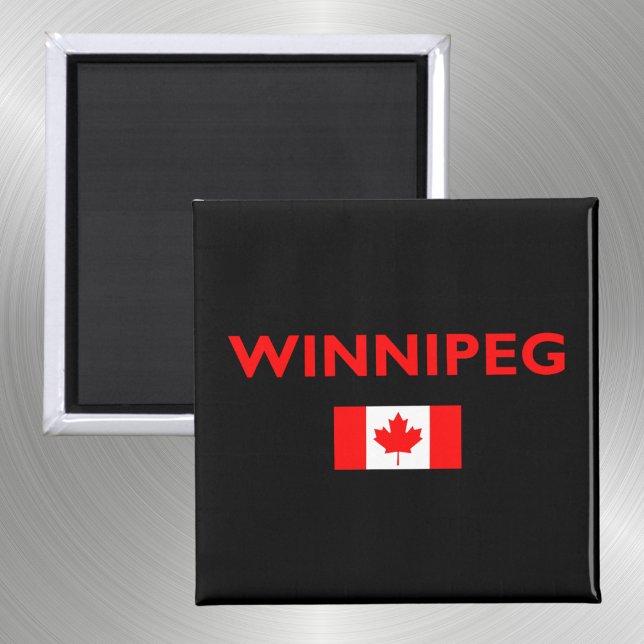 Winnipeg Canada Canadian Flag Dark Color Magnet (Creator Uploaded)