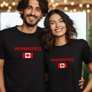 Winnipeg Canada Canadian Flag Dark Color T-Shirt