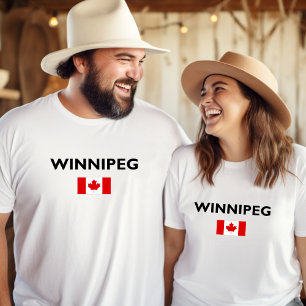 Winnipeg Canada Canadian Flag Light-Color T-Shirt