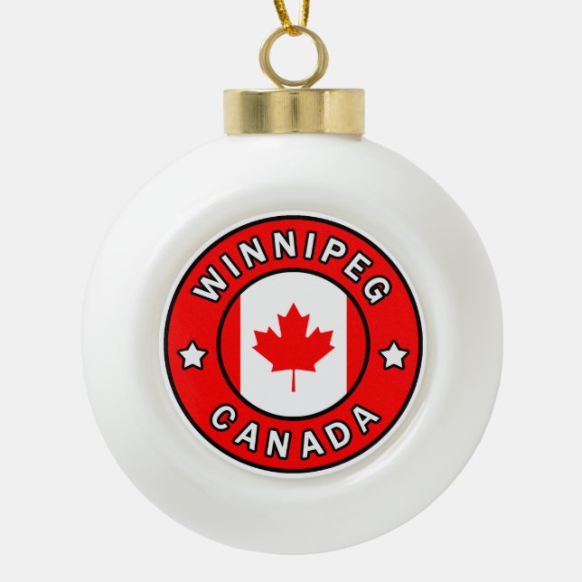 Winnipeg Canada Ceramic Ball Christmas Ornament (Front)