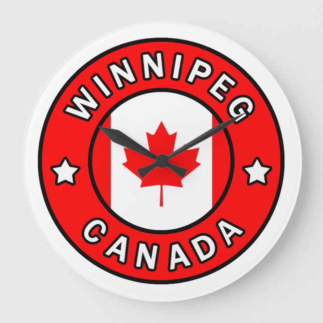 Winnipeg Canada Large Clock (Front)
