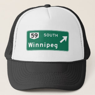Winnipeg, Canada Road Sign Trucker Hat