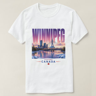 Winnipeg Canada Skyline Riverfront Travel Souvenir T-Shirt