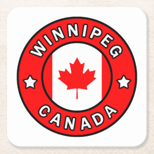 Winnipeg Canada Square Paper Coaster