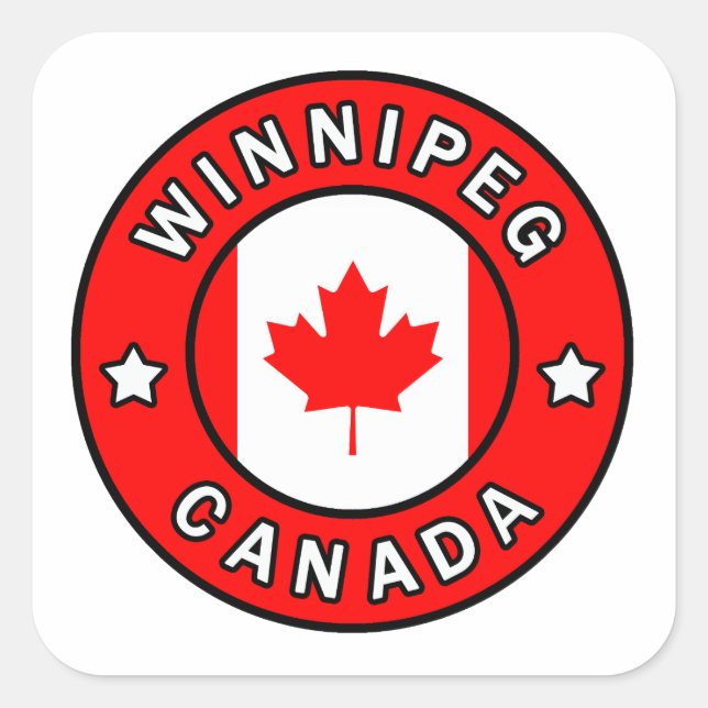 Winnipeg Canada Square Sticker (Front)