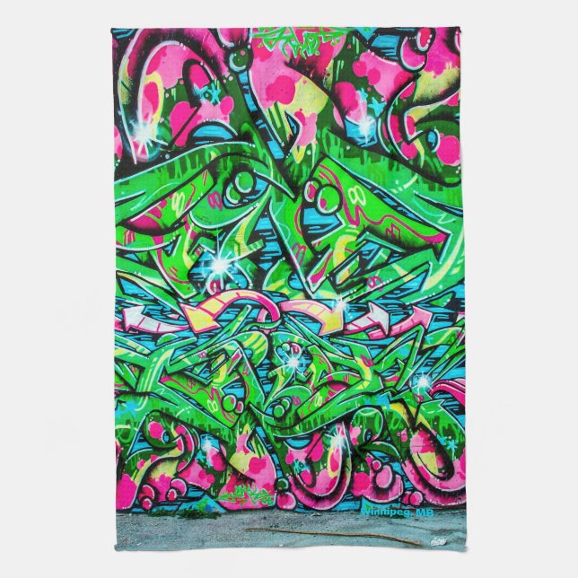 Winnipeg Graffiti Wall Kitchen Towel (Vertical)