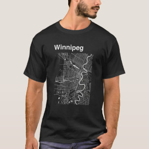 Winnipeg Manitoba Canada Classic City Map Graphic T-Shirt