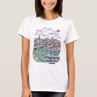 Winnipeg Manitoba Canada Simple Blue Skyline Cute T-Shirt