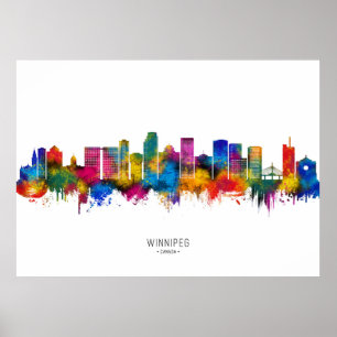 Winnipeg Manitoba Skyline Poster