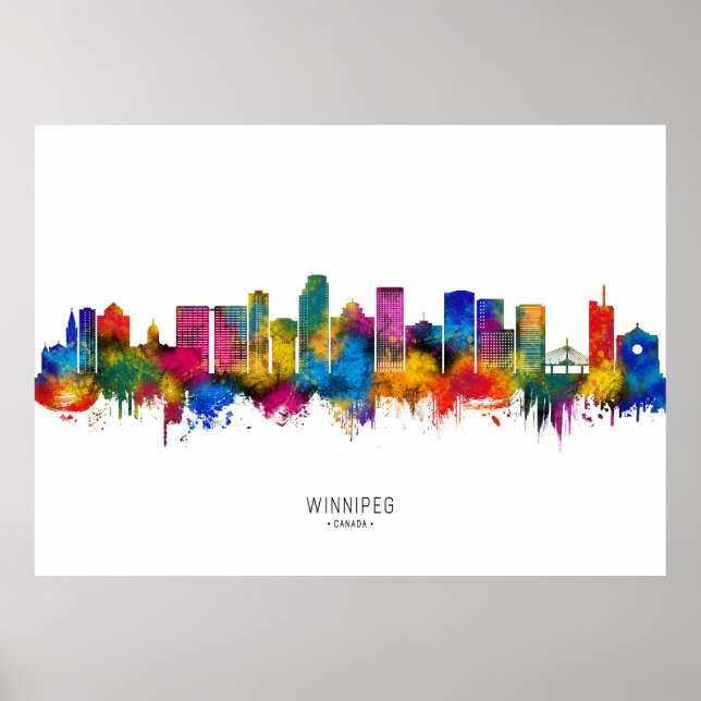 Winnipeg Manitoba Skyline Poster (Front)