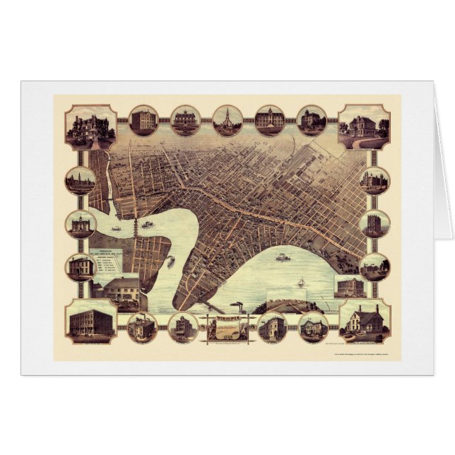 Winnipeg, MB, Canada Panoramic Map - 1884 (Front Horizontal)