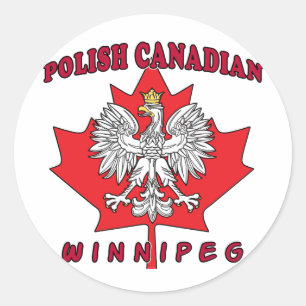 Winnipeg Polish Canadian Leaf Classic Round Sticker
