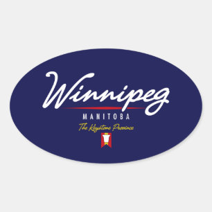 Winnipeg Script Oval Sticker