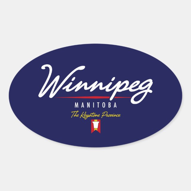 Winnipeg Script Oval Sticker (Front)