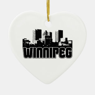 Winnipeg Skyline Ceramic Tree Decoration