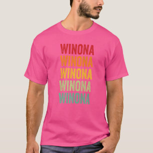 Winona County Minnesota Rainbow Text T-Shirt