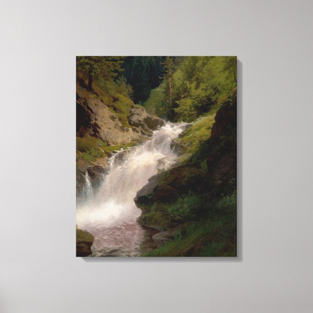 Winona Falls (US Landscape) (by Hermann Herzog) Canvas Print (Front)
