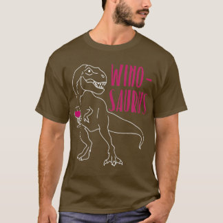 Winosaur Wine Drinking Dinosaur  Novelty Wine Gift T-Shirt