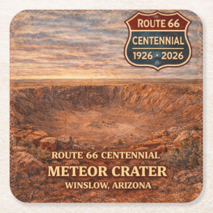 Winslow Arizona Meteor Crater Route Square Paper Coaster