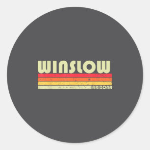 Winslow Az Arizona Funny City Home Roots Gift Retr Classic Round Sticker